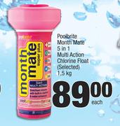Poolbrite Month Mate 5 In 1 Multi Action Chlorine Float (Selected)-1.5kg Each