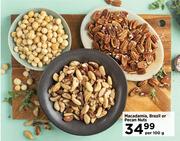 Macadamia, Brazil Or Pecan Nuts-Per 100g