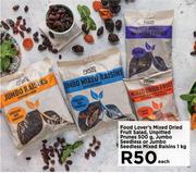 Food Lover's Mixed Dried Fruit Salad Unpitted Prunes 500g,Jumbo Seedless-1Kg Each