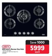 Defy 900mm 5-Burner Gas Hob DHG 905 