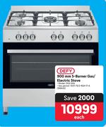 Defy 900mm 5-Burner Gas/Electric Stove DGS 904 