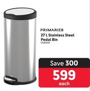 Primaries 27Ltr Stainless Steel Pedal Bin 248340