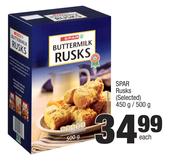 Spar Rusks (Selected)-450g/500g Each