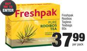Freshpak Rooibos Tagless Teabags-80s Per Pack