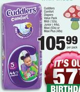 Cuddlers Comfort Diapers Value Pack Midi(52s),Junior(44s),Maxi(50s) Or Maxi Plus(48s)-Per Pack