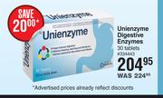 Unienzyme Digestive Enzymes 30 Tablets