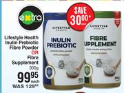 Lifestyle Health Inulin Prebiotic Fibre Powder Or Fibre Supplement-300g Each