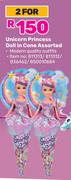 Sparkle Girlz Unicorn Princess Doll In Cone Assorted-For 2