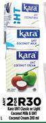 Kara UHT Classic Or Light Coconut Milk & UHT Coconut Cream-2 x 200ml