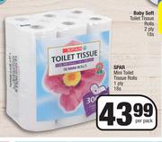 Spar Mini Toilet Tissue Rolls 1 Ply-18s Per Pack