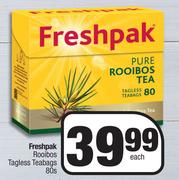 Freshpak Rooibos Tagless Teabags-80s Each