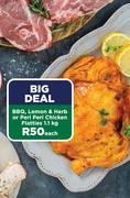 BBQ, Lemon & Herb Or Peri Peri Chicken Flatties-1.1Kg Each