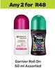 Garnier Roll On Assorted-For Any 2 x 50ml