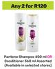 Pantene Shampoo 400ml Or Conditioner 360ml Assorted-For Any 2