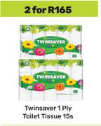 Twinsaver 1 Ply Toilet Tissue-For 2 x 15s