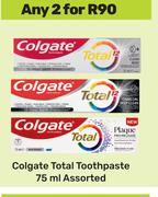 Colgate Total Toothpaste Assorted-For Any 2 x 75ml