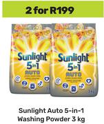 Sunlight Auto 5 In 1 Washing Powder-For 2 x 3Kg