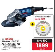 Bosch 230mm 2000W Angle Grinder Kit GWS 2000-Per Kit
