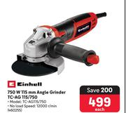 Einhell 750W 115mm Angle Grinder TC-AG 115/750