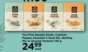 You First Sesame Seeds,Cayenne Pepper,Essential 4 Seed Mix,Banting Mix Or Ground Turmeric-150g Each