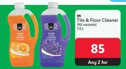 M Tile & Floor Cleaner (All Variants)-For Any 2 x 1.5L