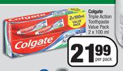 Colgate Triple Action Toothpaste Value Pack-2 x 100ml Per Pack
