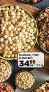 Macadamias, Pecans Or Brazil Nuts-Per 100g