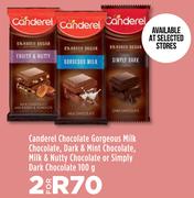 Canderel Chocolate Gorgeous Milk Chocolate,Dark & Mint Chocolate,Milk & Nutty Chocolate-2 x 100g