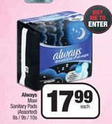 Always Maxi Sanitary Pads Assorted-8s/9s/10s Each