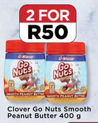 Clover Go Nuts Smooth Peanut Butter-For 2 x 400g