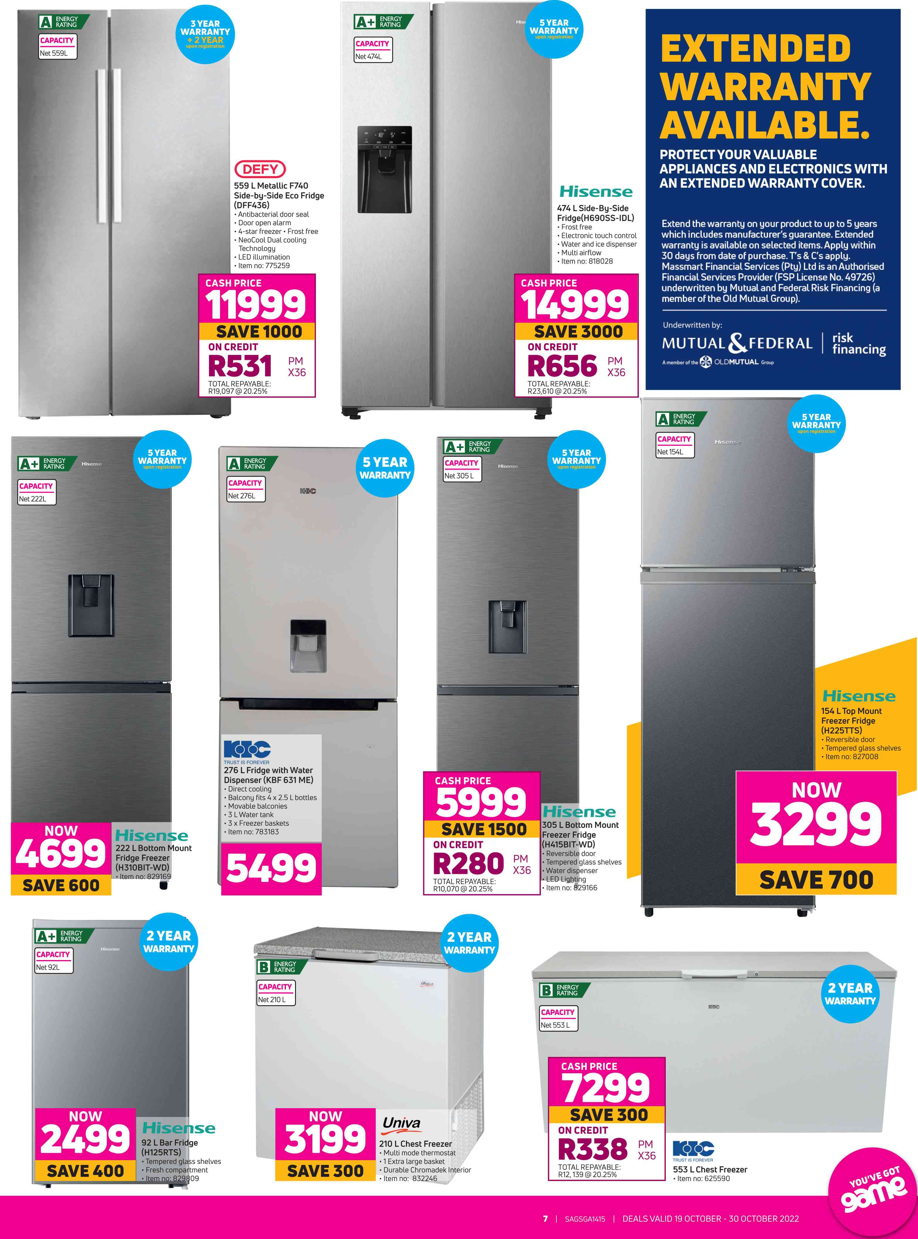 Special Hisense 474L Side By Side Fridge H690SSIDL — www.guzzle.co.za