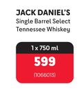 JACK DANJEL'S Single Barrel Select Tennessee Whiskey 1066013-1 x 750ml