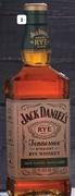 JACK DANJEL'S Tennessee Straight Rye Whiskey 391908-1 x 750ml Each