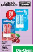 Nature's Nourishment Duo Lip Balm Assorted-9.6g Each