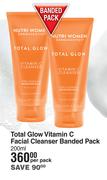 Nutri Women Dermaceutics Total Glow Vitamin C Facial Cleanser Banded Pack-200ml Per Pack