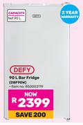 Defy 90L Bar Fridge DBF90W