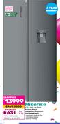 Hisense 670L Side By Side Freezer Fridge With Water Dispenser H670SMIB-WD
