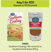 Hinds Southern Coatings Or Southern Grill Spice (All Variants)-For Any 2 x 200g
