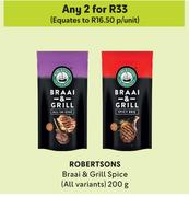 Robertsons Braai & Grill Spice (All Variants)-For Any 2 x 200g 
