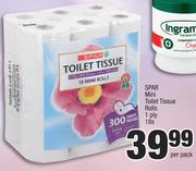 Spar Mini Toilet Tissue Rolls 1 Ply-18s Per Pack