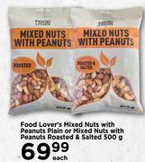 Food Lover's Mixed Nuts With Peanuts Plain Or Mixed Nuts With Peanuts Roasted & Salted-500g Each