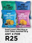 Food Lover's Mini Rice Or Corn Cakes Assorted-For Any 4 x 30g