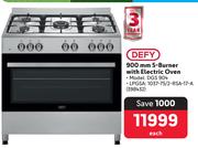 Defy 900mm 5-Burner With Electric Oven 398432