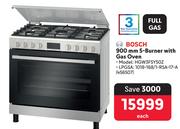 Bosch 900mm 5-Burner With Gas Oven 456507