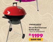 Megamaster 56cm Red Charcoal Kettle Braai
