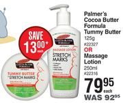 Palmer's Cocoa Butter Formula Tummy Butter 125g Or Massage Lotion 250ml-Each