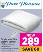 Pure Pleasure Single Non Fitted Electric Blanket