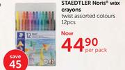 Staedtler Noris Wax Crayons Teist Assorted Colours 12 Pcs-Per Pack