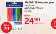 Staedtler Ballpoint Pen Medium Assoretd Colours-10 Pcs Per Pack