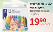 Staedtler Noris Wax Crayons Assorted Colours 12-Pack-Per Pack